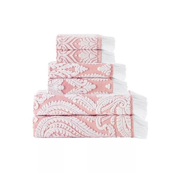$67.00 Emchante Home Laina 6-Pc. Turkish Cotton Towel Set, Medium Pink - Picture 1 of 10